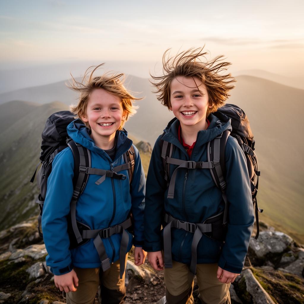 Jasper and Hugo on a mountain summit